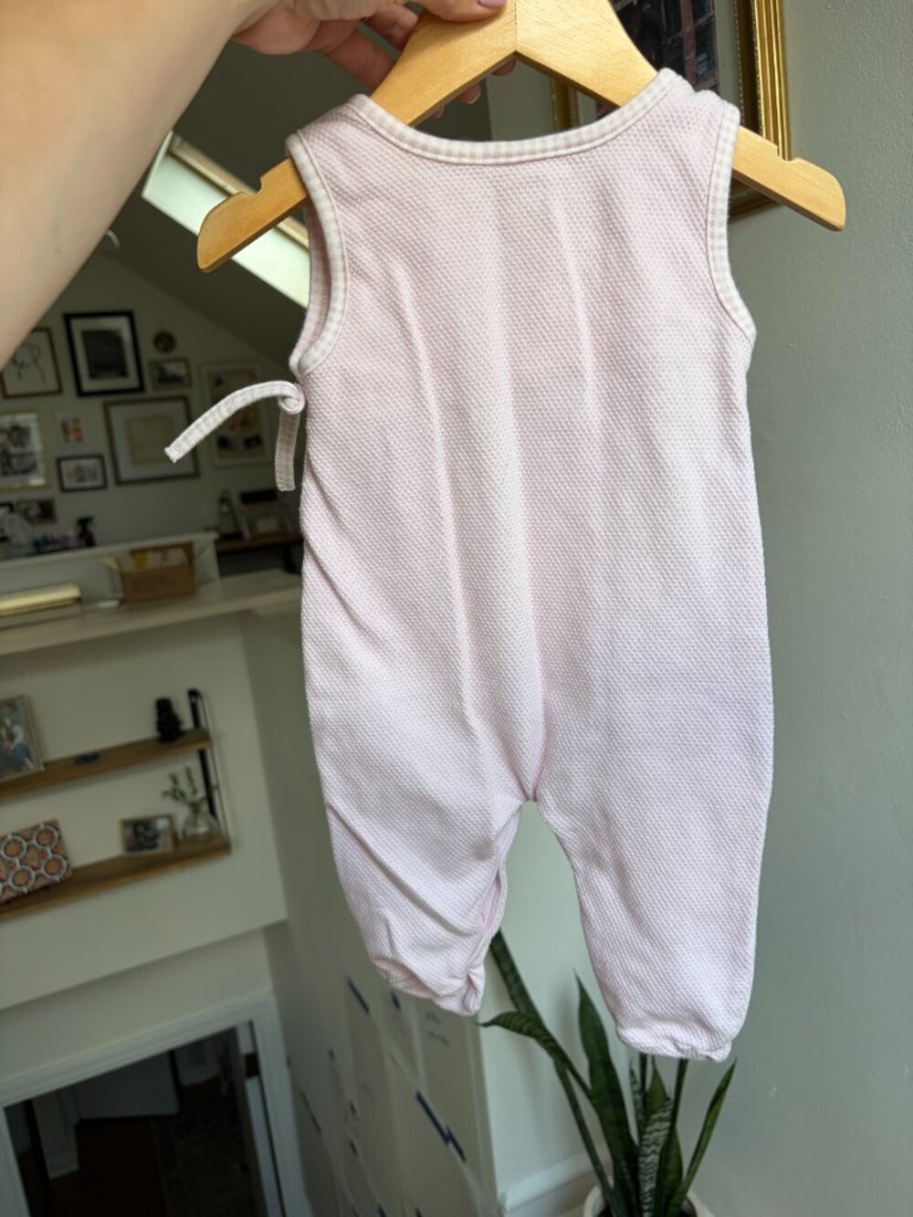 Vintage Y2K Disney Winnie The Pooh Gingham Seersucker Baby Overall Sz 3/6m RARE - Picture 7 of 7